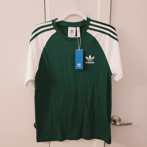 (NWT) Adidas Green Three Stripes Tee - Picture 2 of 3